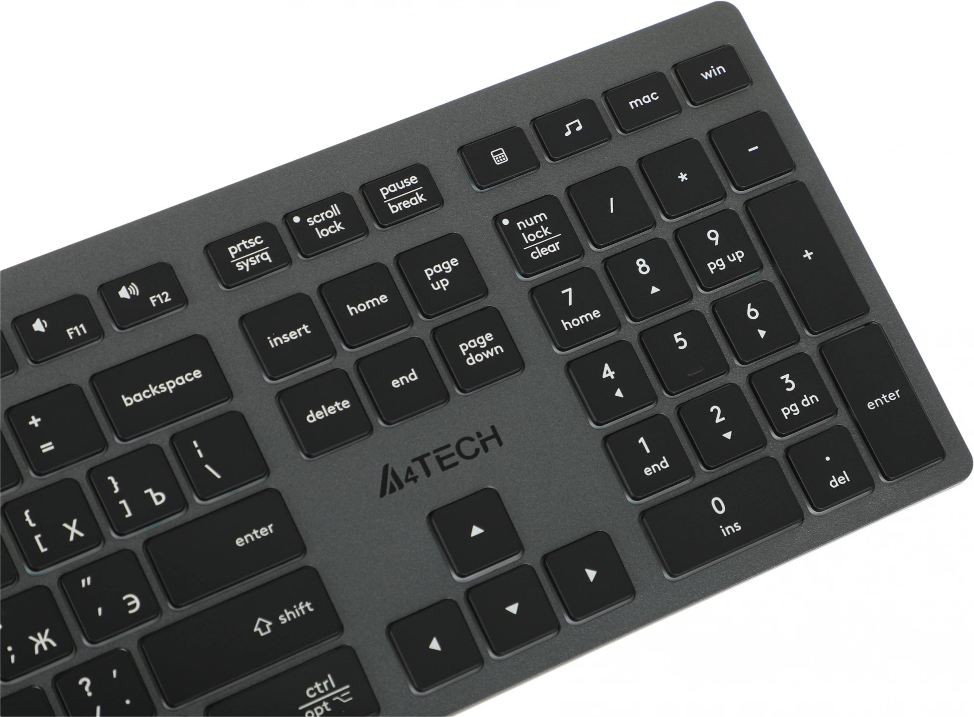 Клавиатура A4Tech Fstyler FX60 серый USB slim LED (FX60 GREY / WHITE)