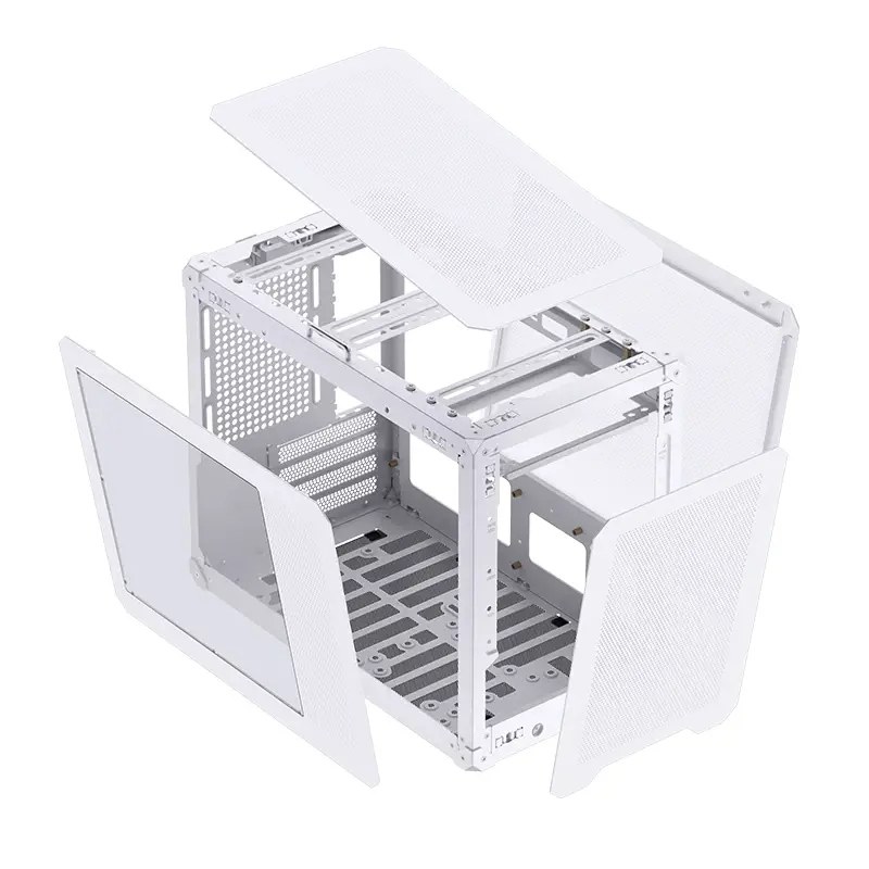 Корпус JONSBO C6 MAX Handle, Mini-Tower, TG, no fan, 1xUSB-A 3.0 + 1xUSB-C 3.1, mATX, mITX White