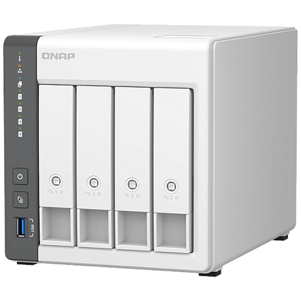 Сетевое хранилище QNAP D4 NAS 4 HDD trays.ARM 4-core Cortex-A55 2.0GHz, RAM 4 GB (max), 1x2.5GbE, 1x