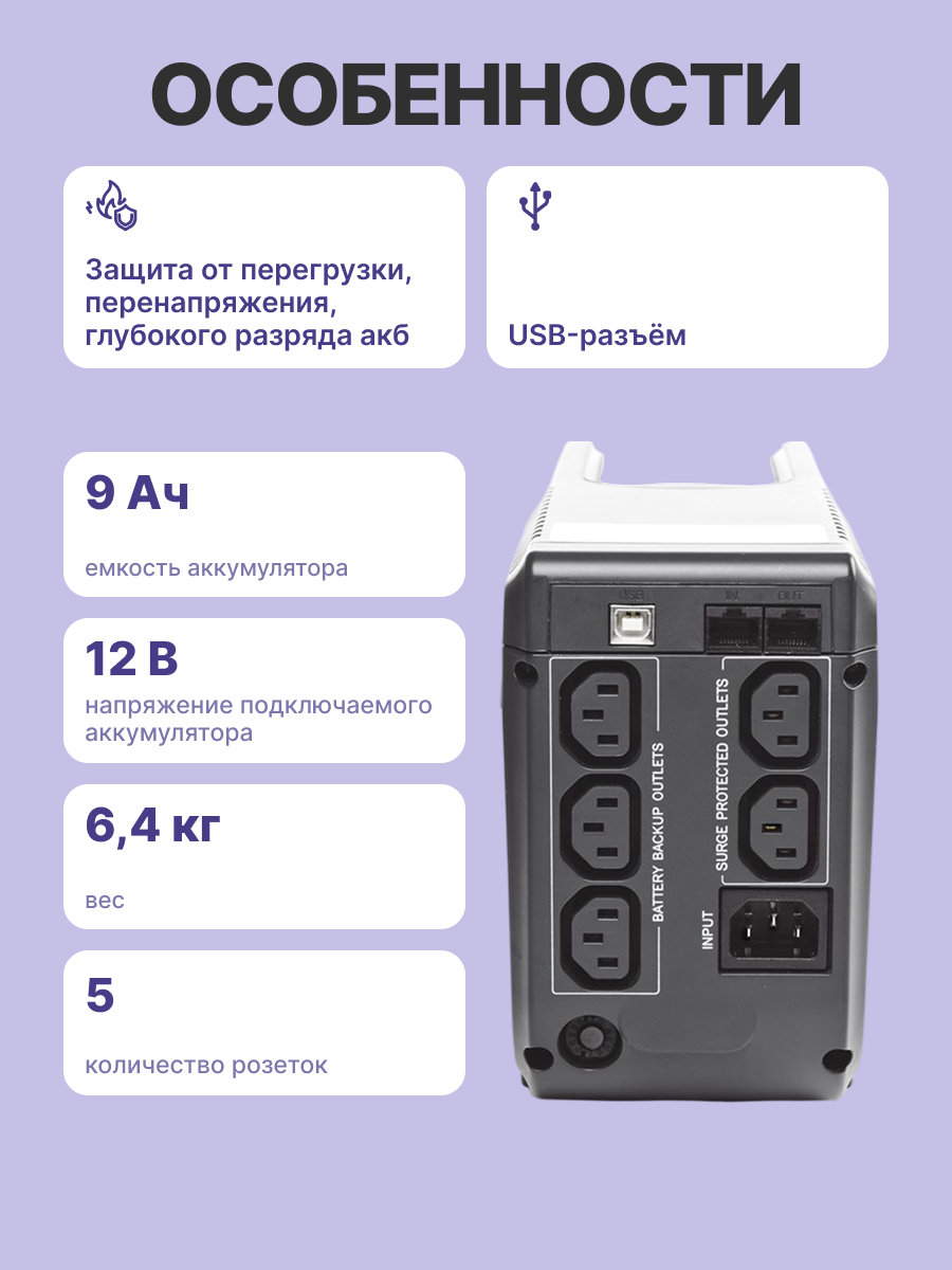 Источник бесперебойного питания Powercom Imperial IMD-825AP 495Вт 825ВА черный