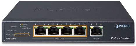 PoE расширитель/ PLANET 1-Port 60W Ultra PoE to 4-Port 802.3af/at Gigabit PoE Extender
