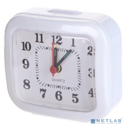 Perfeo Quartz часы-будильник "PF-TC-004", прямоугольные 8*7,5 см, белые