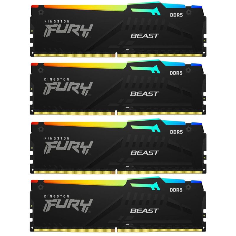 Память DDR5 4x16GB 5200MHz Kingston KF552C40BBAK4-64 Fury Beast RGB RTL Gaming PC5-41600 CL40 DIMM 2