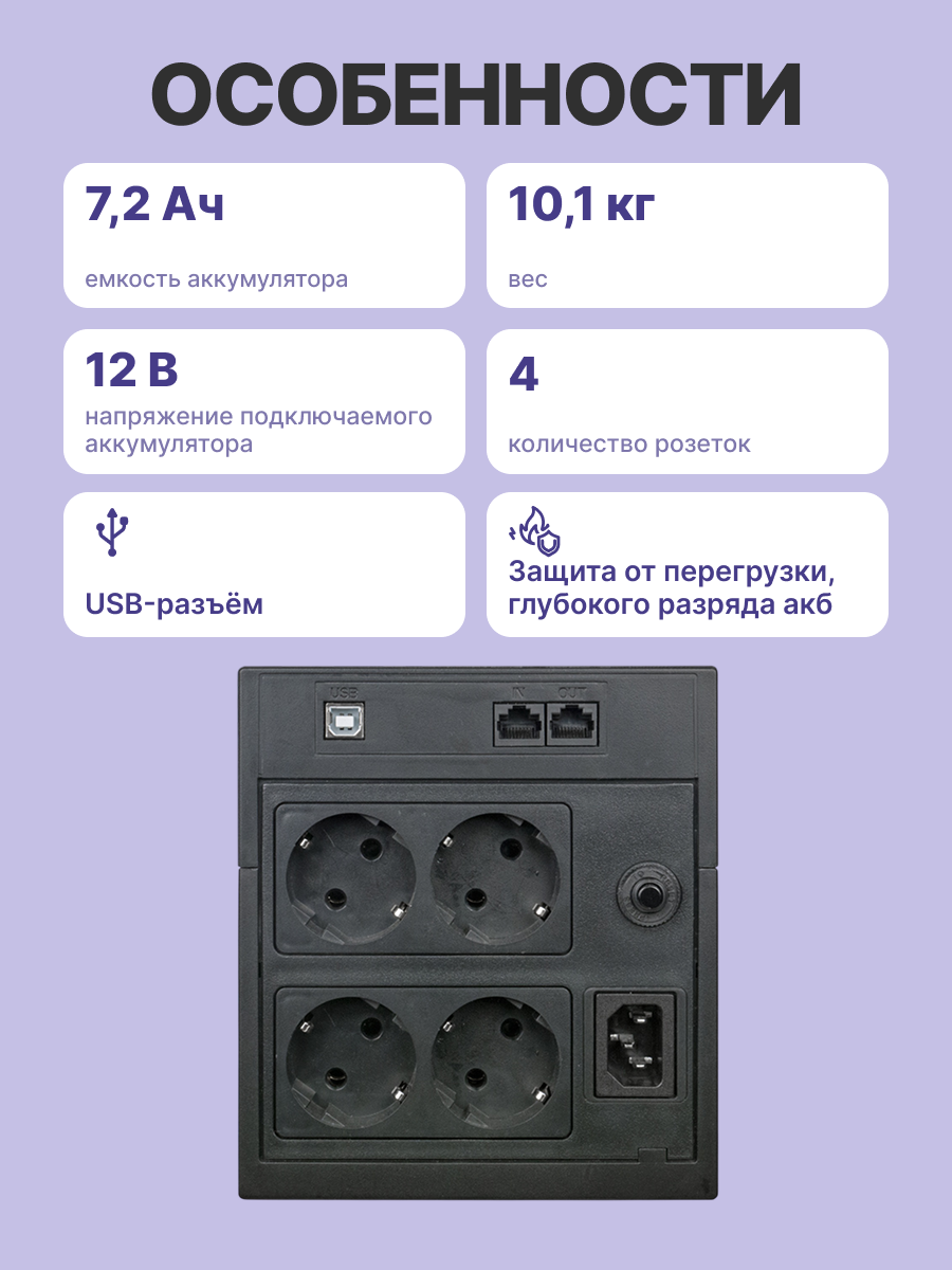 Источник бесперебойного питания Powercom Raptor RPT-1500AP LCD 900Вт 1500ВА черный
