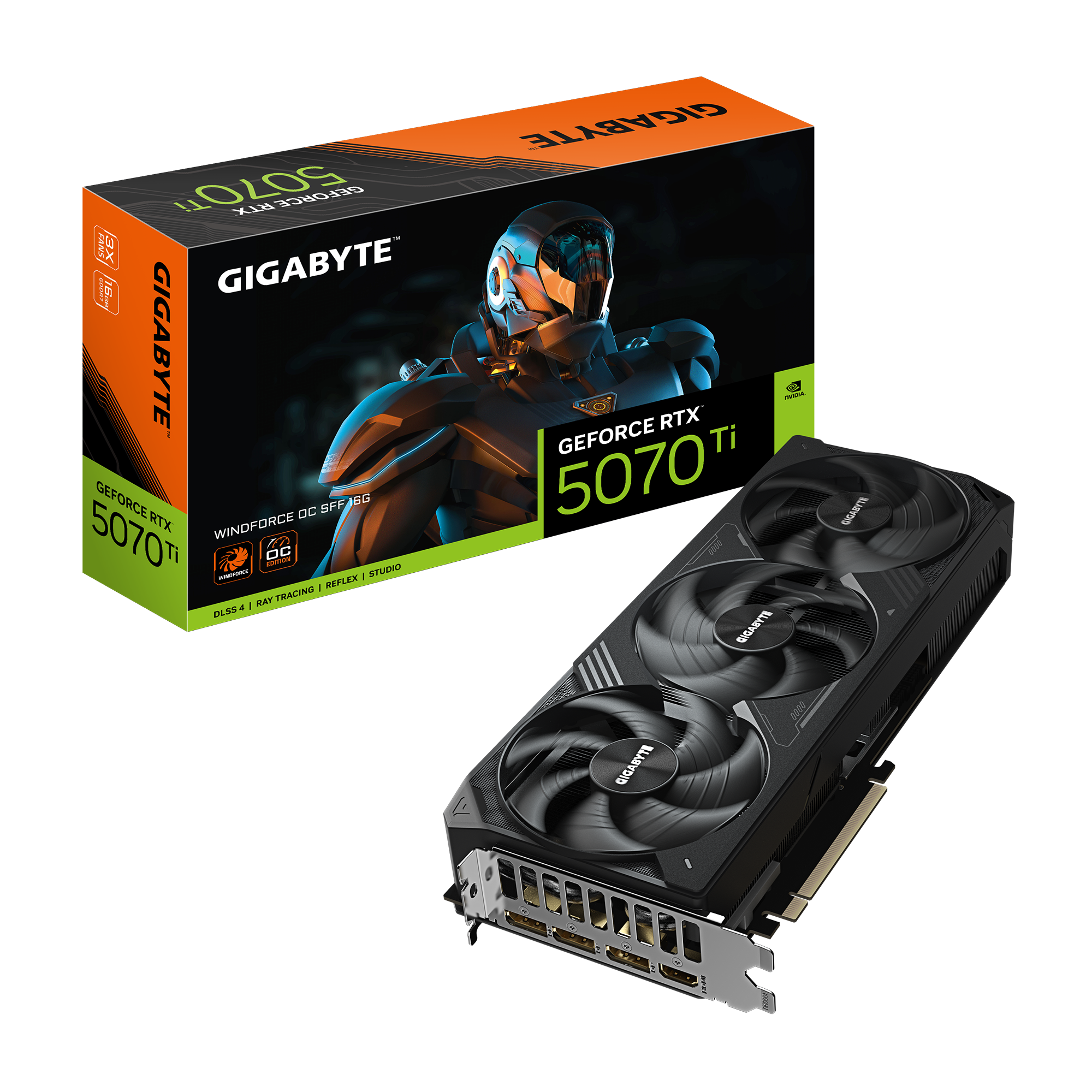 Видеокарта Gigabyte PCI-E 5.0 GV-N507TWF3OC-16GD 1.0 NVIDIA GeForce RTX 5070TI 16Gb 256bit GDDR7 249