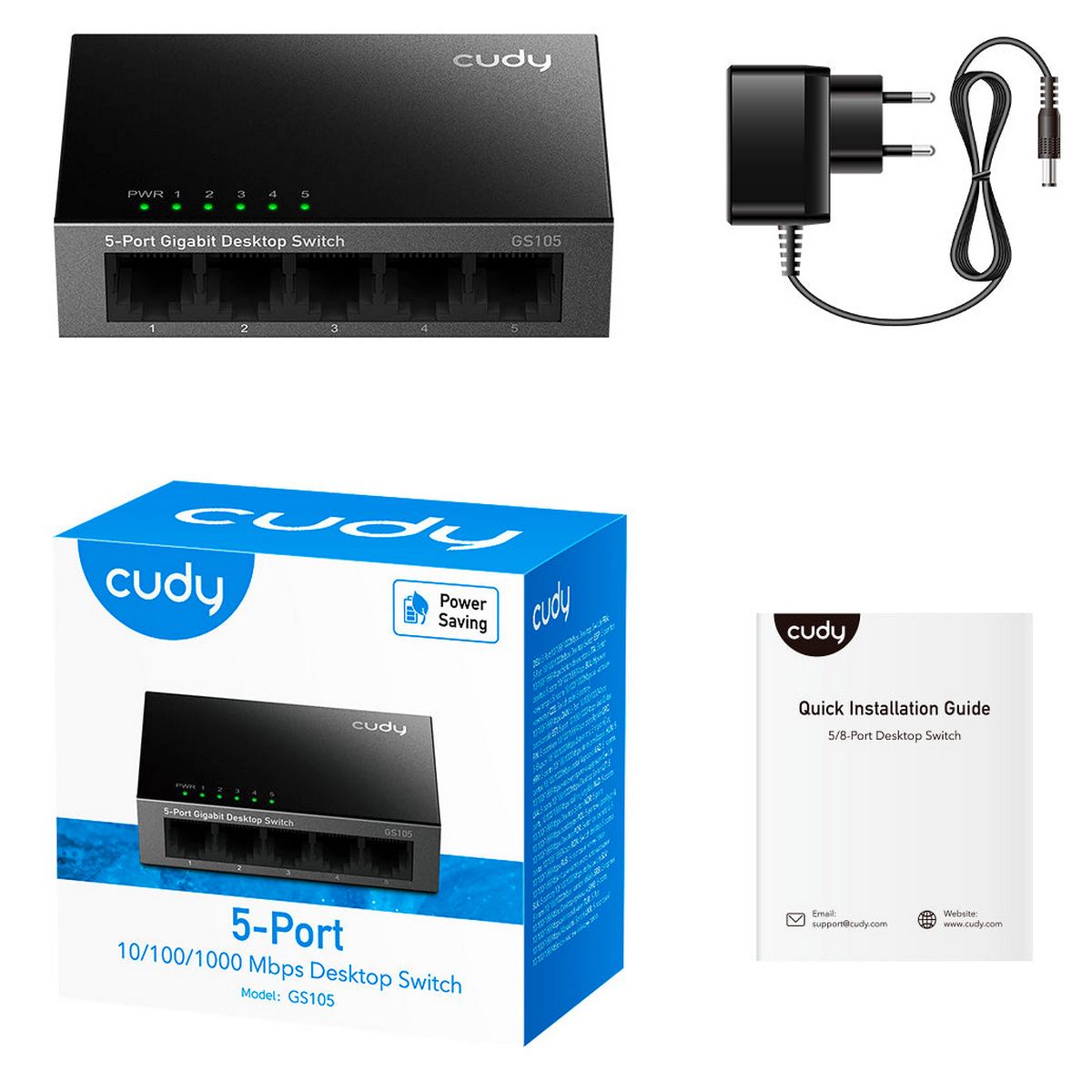 Коммутатор Cudy GS105 (L2) 5x1Гбит/с неуправляемый