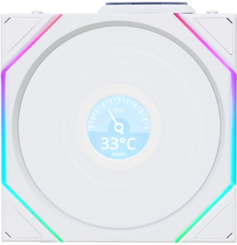Вентилятор для корпуса Lian-Li Uni Fan TL Wireless LCD 120 LCD Reverse ARGB 120х124.5x28 белый 4-pin
