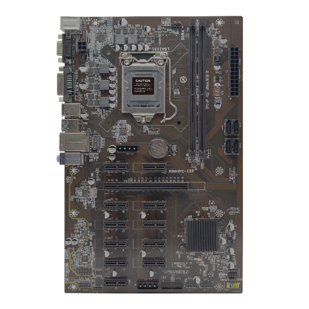 Материнская плата Afox AFB250-BTC12EX RTL LGA1151 ATX 2xDDR4 PCIEx16 11xPCIEx1 DVI VGA (783767)