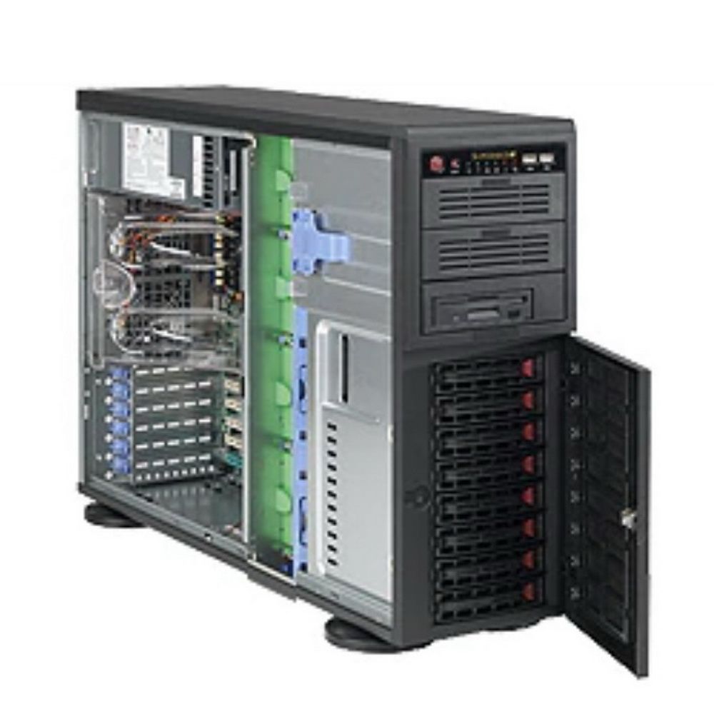 Шасси серверное Supermicro SuperChassis 4U 743TQ-903B-SQ/ no HDD(8)LFF/ 3x 5.25/ 7xFH/ 1x900W 80+(12