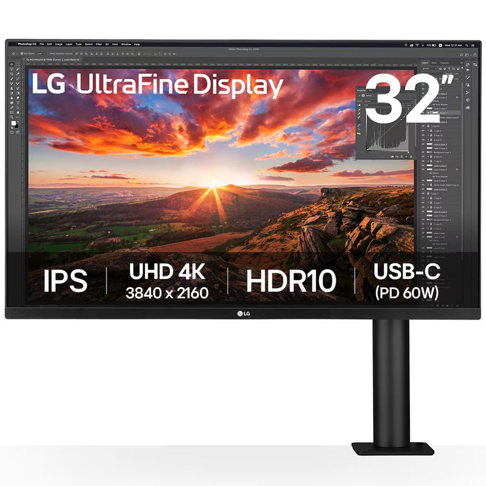 Монитор LG 31.5" UltraFine 32UN880K-B черный IPS LED 16:9 HDMI M/M матовая HAS Piv 1000:1 380cd 178г