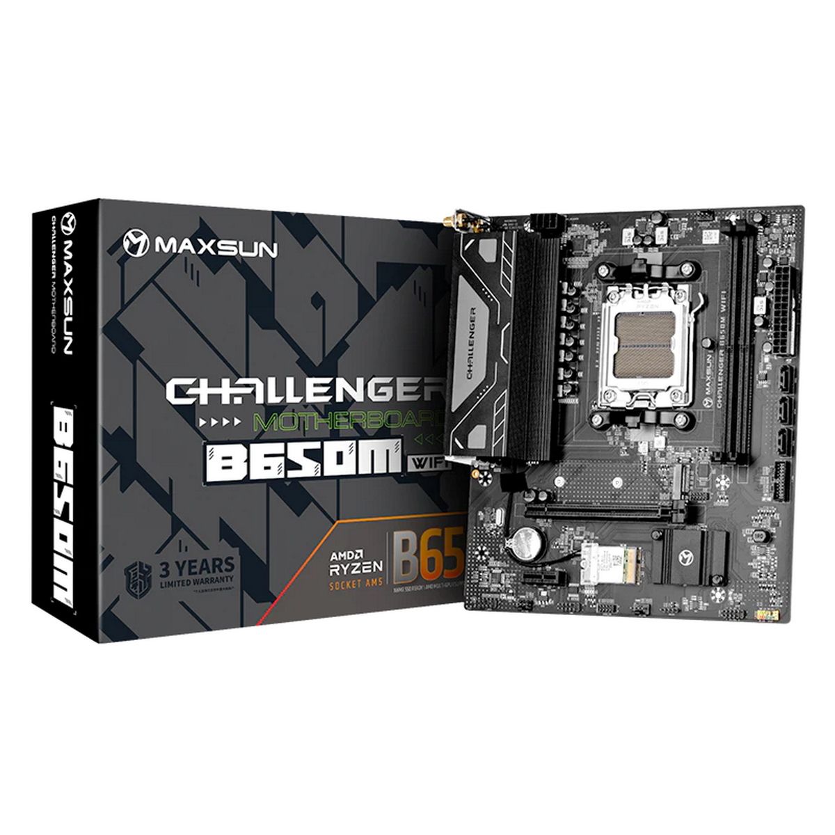 Материнская плата Maxsun MS-Challenger B650M WIFI V1/V2 B650, AM5, 2*DDR5, 1*PCIEx16, 1*PCIEx1, 1*M.