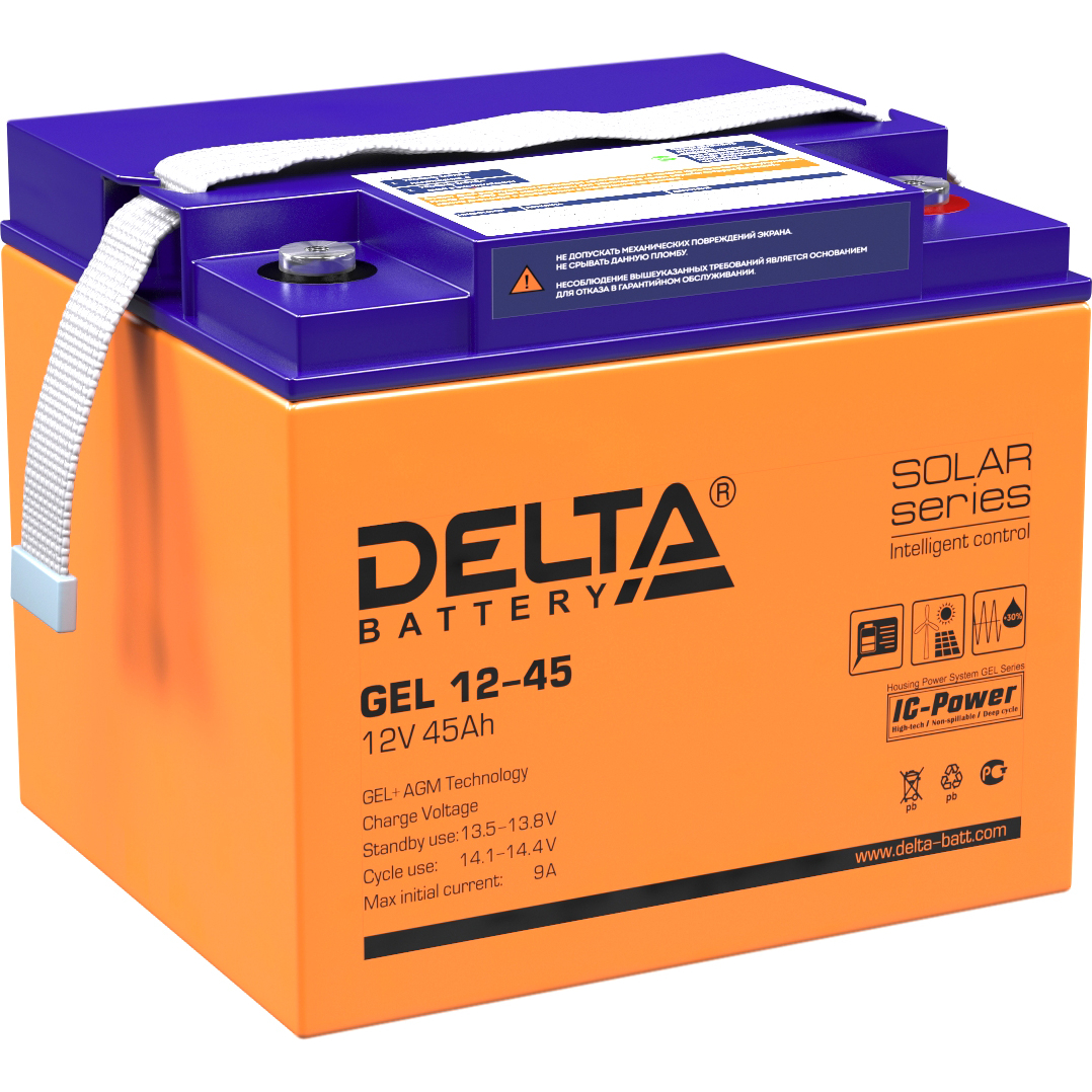 Аккумуляторная батарея DELTA BATTERY GEL 12-45