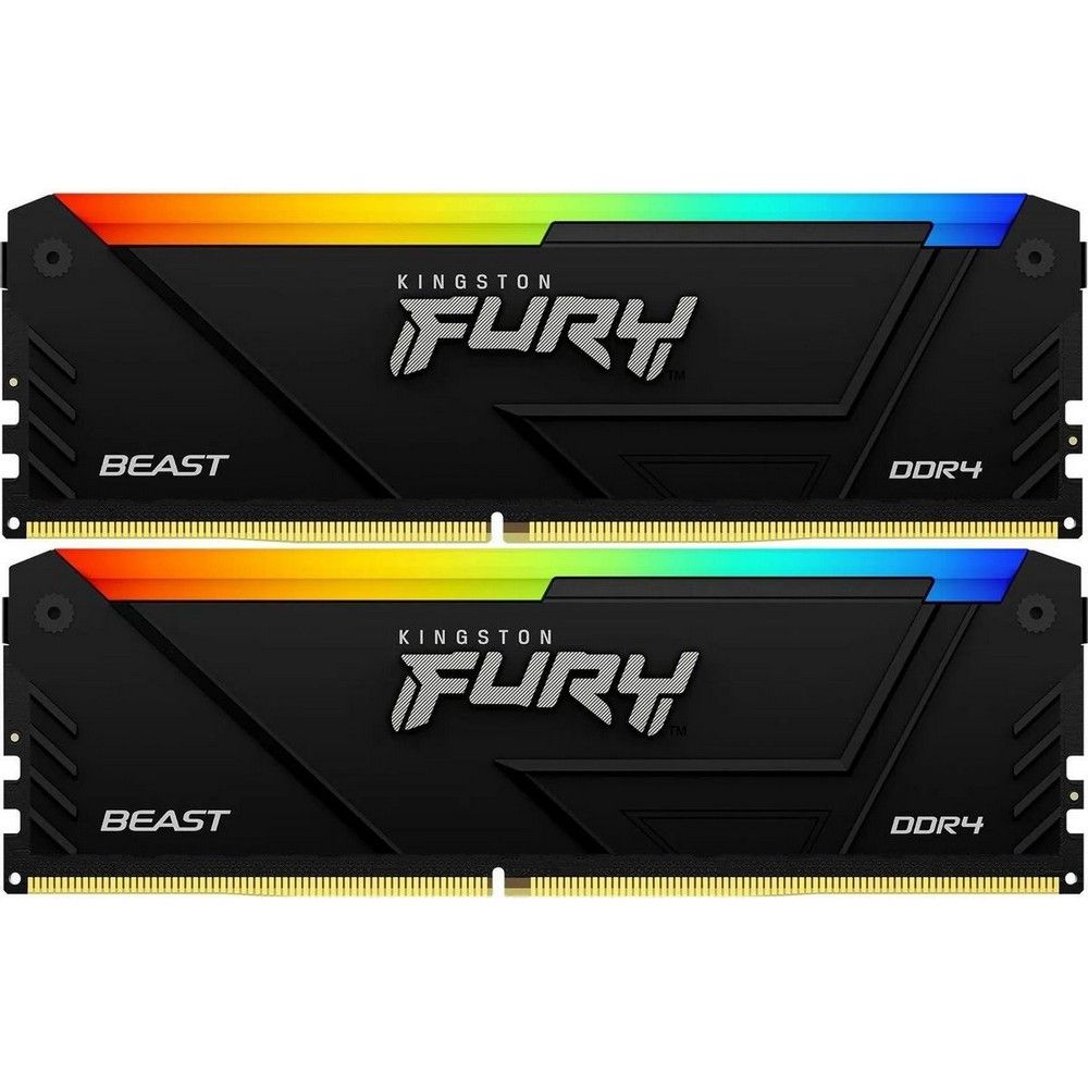 Модуль памяти Kingston 16GB DDR4 3200MHz DIMM FURY Beast Black RGB XMP kit 2x8Gb, CL16, 1.35V 288-pi