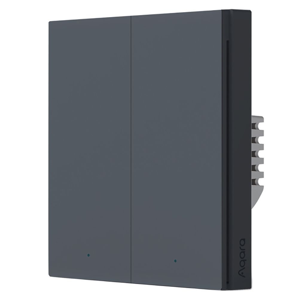 Выключатель двухклавишный без нейтрали Aqara Smart Wall Switch H1 EU (WS-EUK02 graphite)