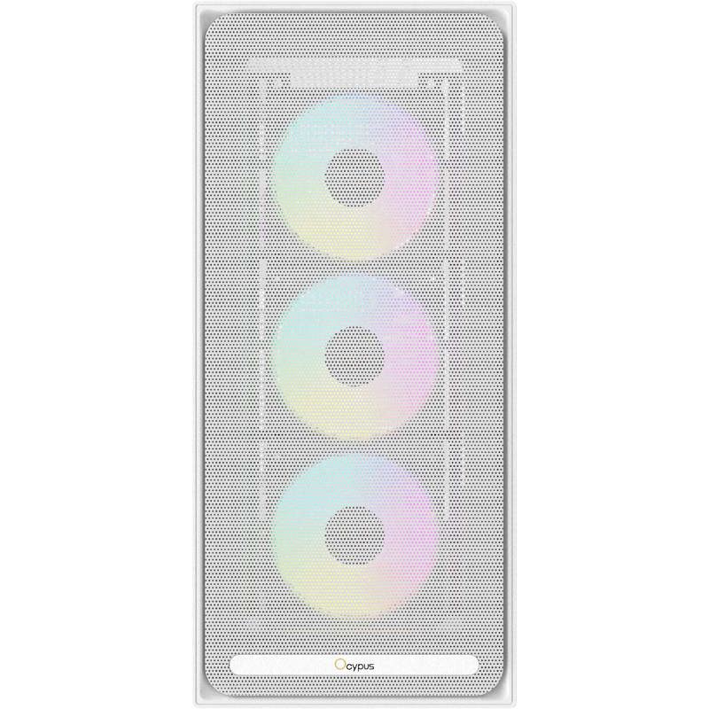 Корпус Ocypus Delta C70 WH ARGB, Midi-Tower, TG, 4x120mm ARGB, 2xUSB-A 3.0 + 1xUSB-C 3.1, E-ATX, ATX