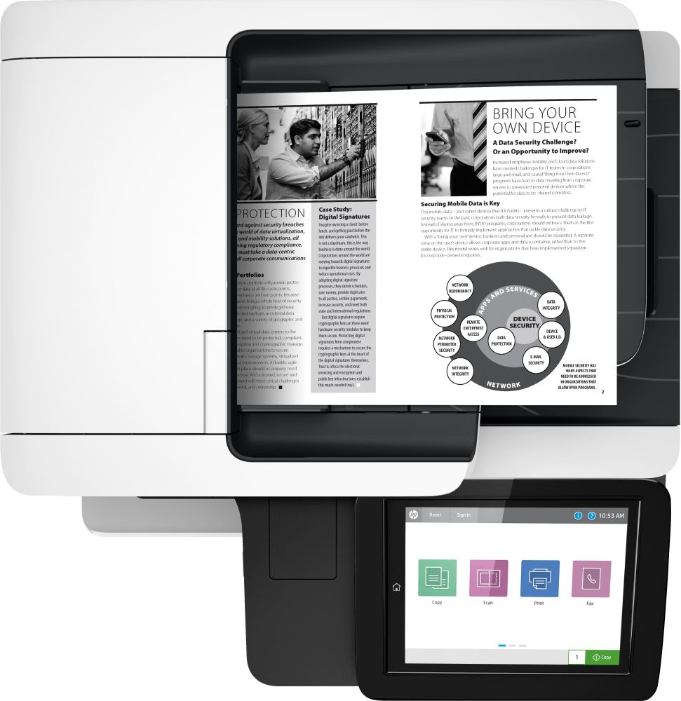 МФУ лазерный HP LaserJet Enterprise M528f (1PV65A) A4 Duplex Net белый
