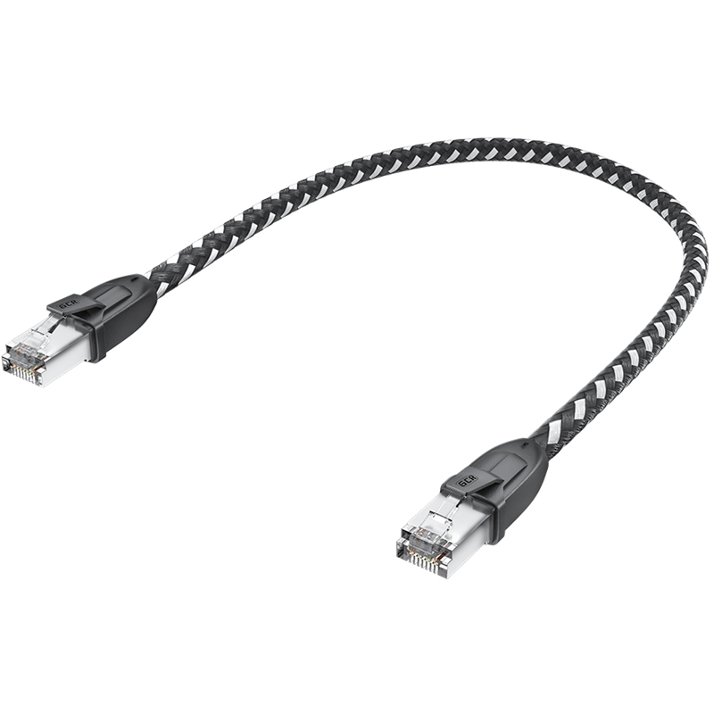 Greenconnect RJ45(m) - RJ45(m) Cat. 6 UTP нейлон 5.0м чёрно-белый