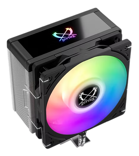Кулер для процессора/ CPU Cooler Scythe Kotetsu Mark 4 ARGB (150W, 4-pin PWM, 155mm, Al/Cu, 4x6mm, ARGB, 1x120mm, 60.29CFM, 26.88dBA, 2000RPM, S: 1851/1700/1200/115X, AM5/AM4, silver, black)