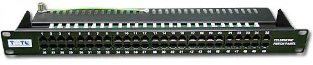 Патч-панель TWT (TWT-PP50TEL12) телефонная. 19". 1U. 50 портов RJ-12