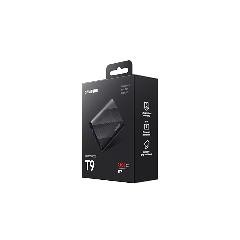 Твердотельный диск 1TB Samsung Т9 Portable MU-PG1T0B/WW, V-NAND, USB 3.2 Gen 2х2 Type-C  [R/W - 2000