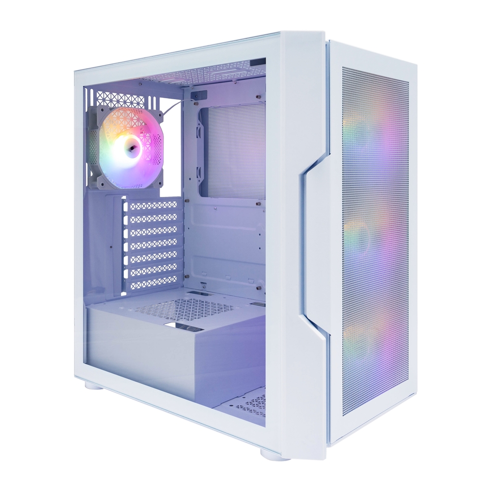 Корпус 1STPLAYER TRILOBITE T7-P T7-P-WH-4F1-W белый без БП окно из закаленного стекла 2*USB3.0 audio
