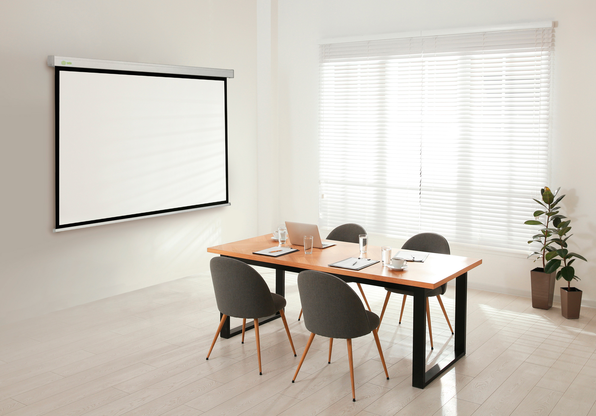 Экран Cactus 84" 150x150см Motoscreen CS-PSM-150x150 1:1 настенно-потолочный рулонный (моторизованны