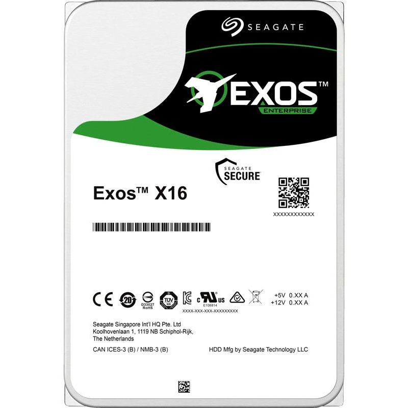 Жесткий диск серверный Seagate Exos X16 ST14000NM001G 14TB 3.5" ATA 6Gb/s, 7200rpm, 256MB, 512e