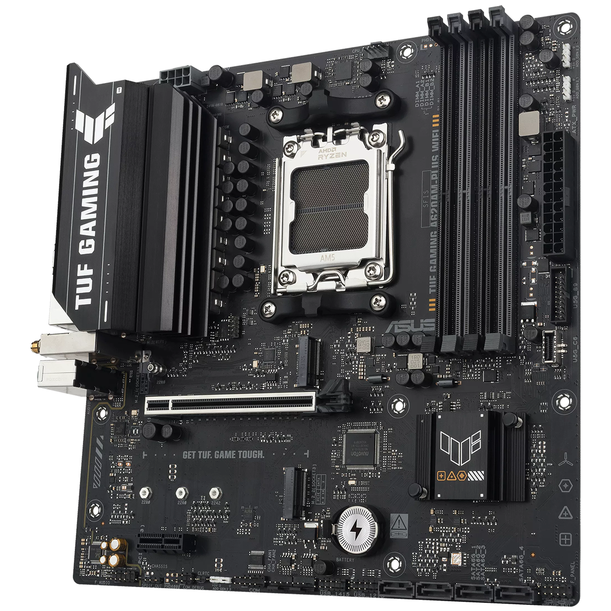 Материнская плата ASUS TUF GAMING A620AM-PLUS WIFI, AM5, A620A, 4*DDR5, 4*SATA, 2*M.2, 2*USB 3.2, 4*
