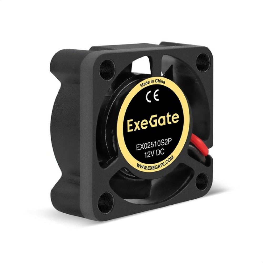 Вентилятор 12В DC ExeGate EX02510S2P (25x25x10 мм, Sleeve bearing (подшипник скольжения), 2pin, 10000RPM, 22dBA)