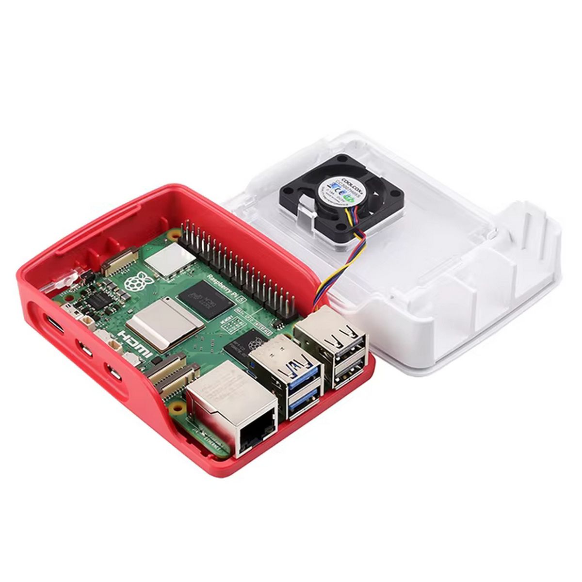 RA795 Пластиковый корпус для Raspberry Pi 5 c активным вентилятором