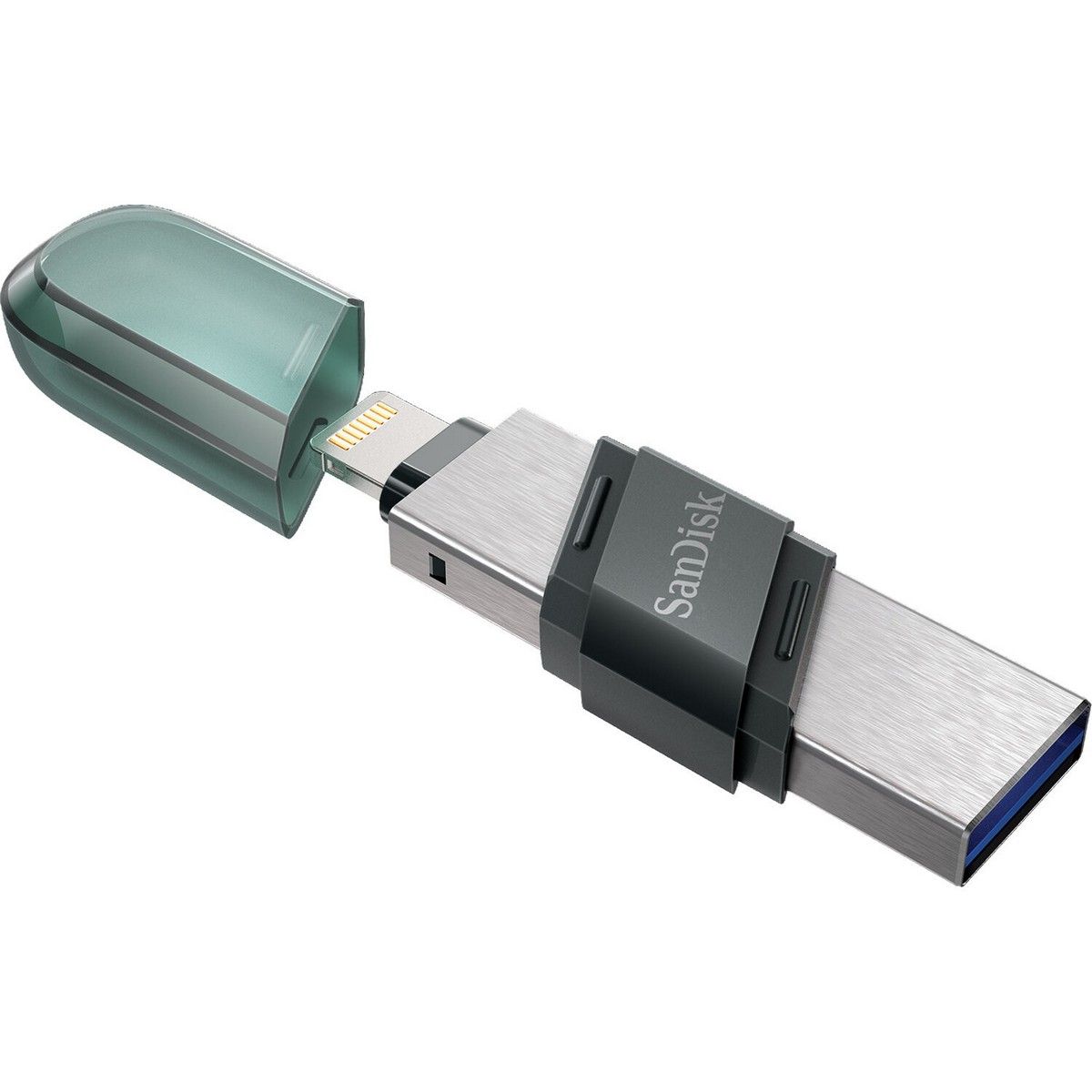 Флеш Диск Sandisk 128Gb iXpand Flip SDIX90N-128G-GN6NE USB3.1 зеленый/серебристый