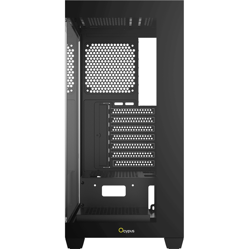 Корпус Ocypus Gamma C72 BK, Midi-Tower, TG, no fans, 2xUSB-A 2.0 + 1xUSB-A 3.0, ATX, mATX, mITX Blac