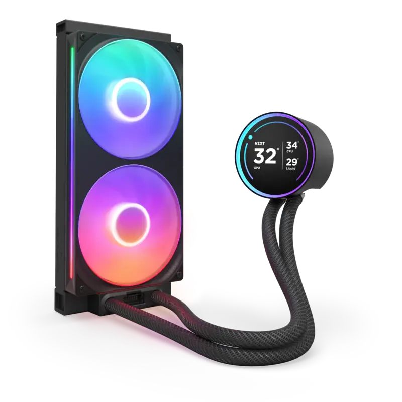 Система жидкостного охлаждения NZXT Kraken Elite 280 RGB (250W, 280mm, LED temp., Black/ Fans: 2x140