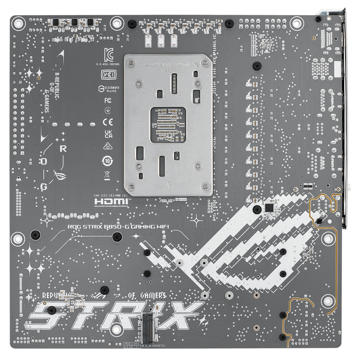 Материнская плата Asus ROG STRIX B850-G GAMING WIFI Socket AM5 AMD B850 4xDDR5 mATX AC`97 8ch(7.1) 2