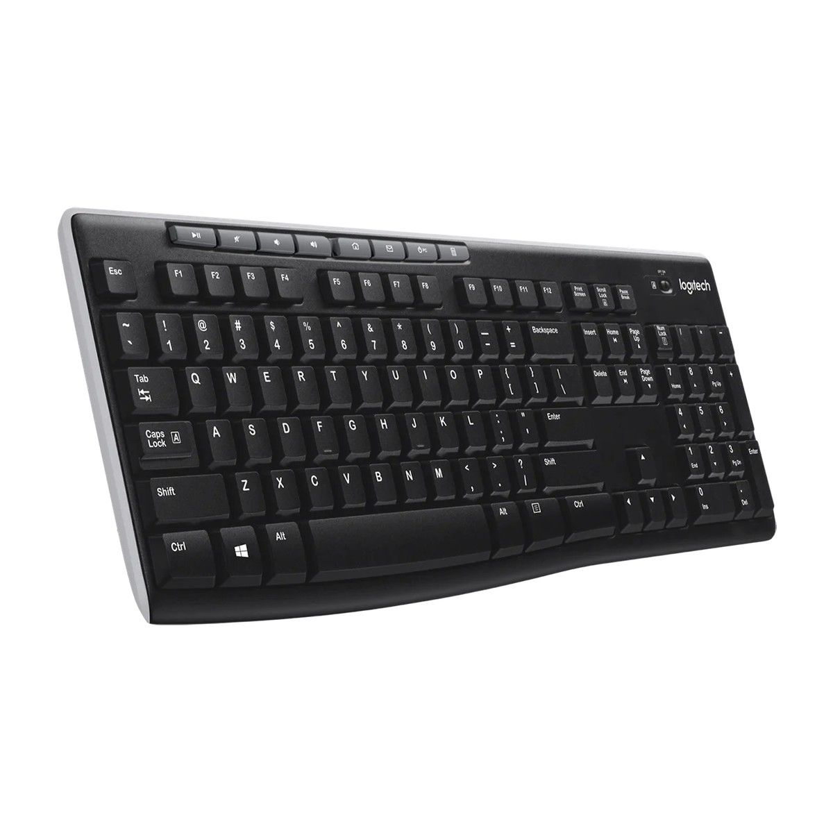 Клавиатура Logitech K270 черный/белый USB беспроводная Multimedia (920-003058)