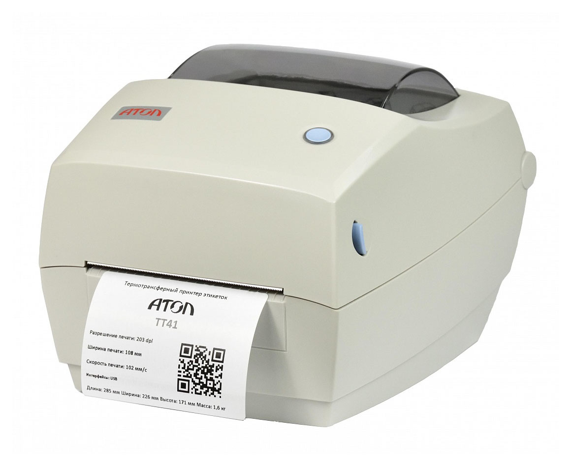 Термопринтер Атол TT41 (41429) 203dpi 102мм/с/USB для печ.накл. серый