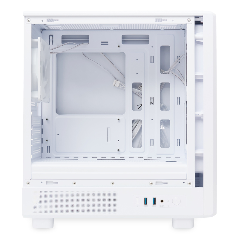 Корпус HSPD M310, Mesh Mini-tower, White, TG, 0.4 SPCC, 3x120mm ARGB mATX, mITX 180/280/160mm 1x2.5"
