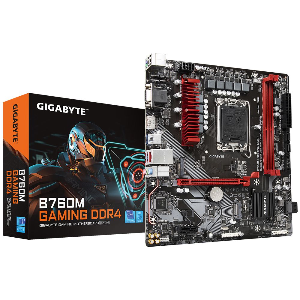 Материнская плата Gigabyte B760M GAMING DDR4 Soc-1700 Intel B760 2xDDR4 mATX AC`97 8ch(7.1) 2.5Gg RA
