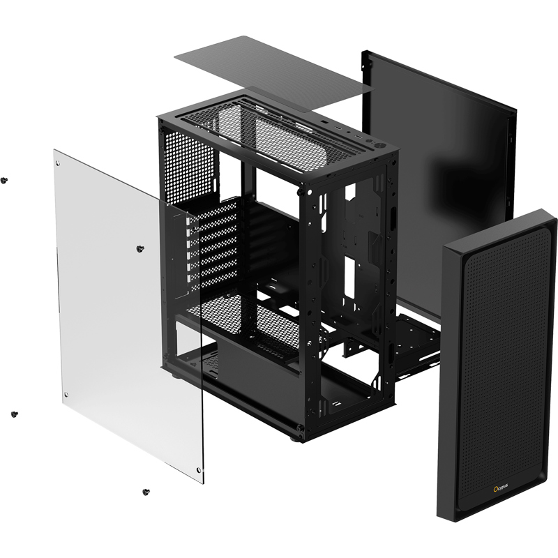 Корпус Ocypus Gamma C50 BK, Mini-Tower, TG, no fans, 1xUSB-A 3.0 + 2xUSB 2.0, mATX, mITX Black