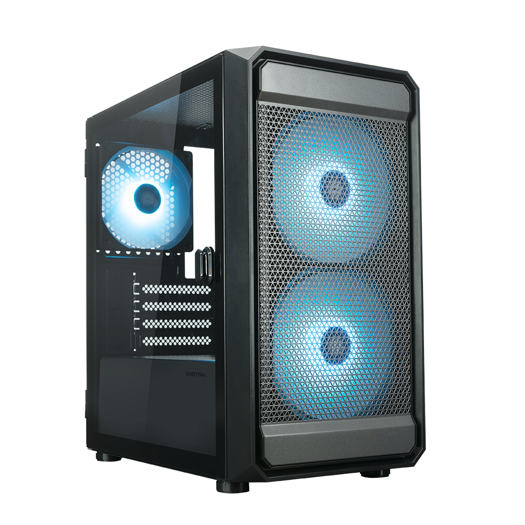 Корпус XASTRA A303M 3ARGB Black Mini-tower mATX/Mesh/ tempered glass / 2x140mm + 1x120mm ARGB PWM f
