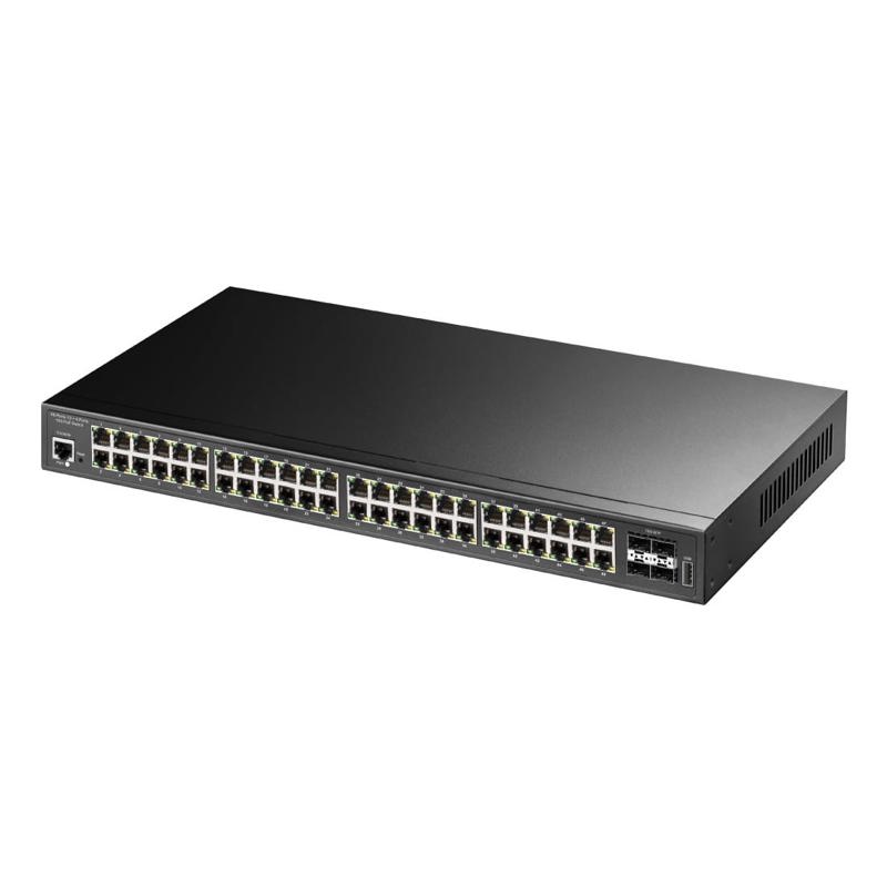 Коммутатор Cudy GS2048PS4-720W (L2) 48x1Гбит/с 4x10Гбит/с 4xКомбо(1000BASE-T/SFP) 4SFP+ 40PoE+ 4PoE+