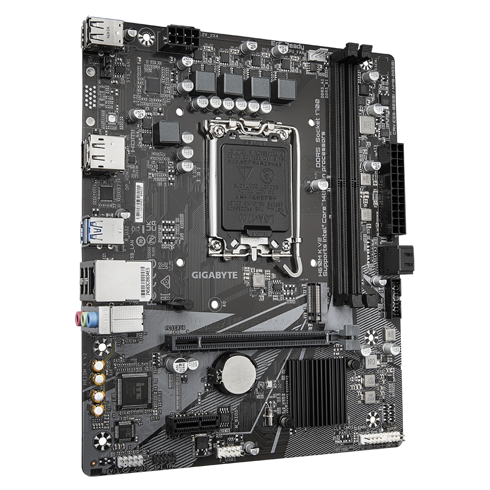 Материнская плата Gigabyte H610M K V2 Soc-1700 Intel H610 2xDDR5 mATX AC`97 8ch(7.1) GbLAN+HDMI+DP