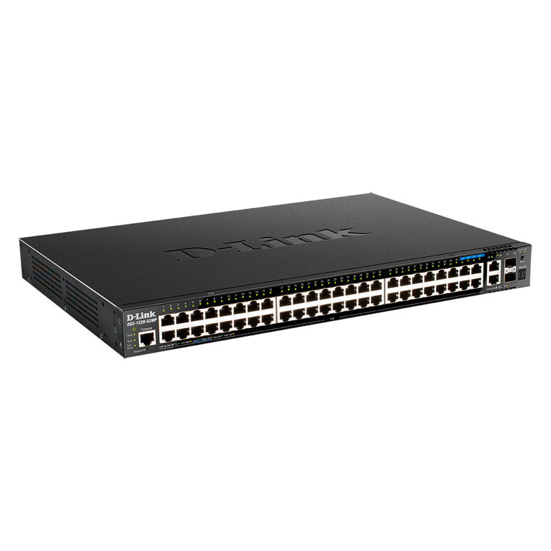 D-Link DGS-1520-52MP/A2A Управляемый L3 стекируемый коммутатор с 44 портами 10/100/1000Base-T