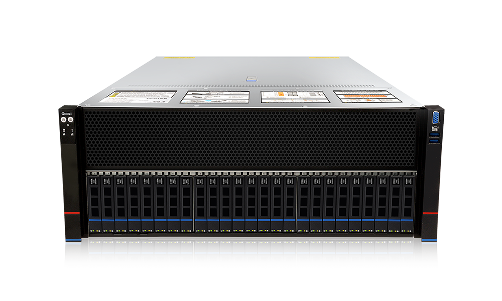 Серверная платформа/ Gooxi SYR4110G-D24R-G5 4U -10 GPU platform based on AMD 9005 , compatible with 9004 ; 4* 2700W PSU, EU power cables, support 24 NVMe, 10*GPU cables for H200, H100, rail kits, OCP slot X16