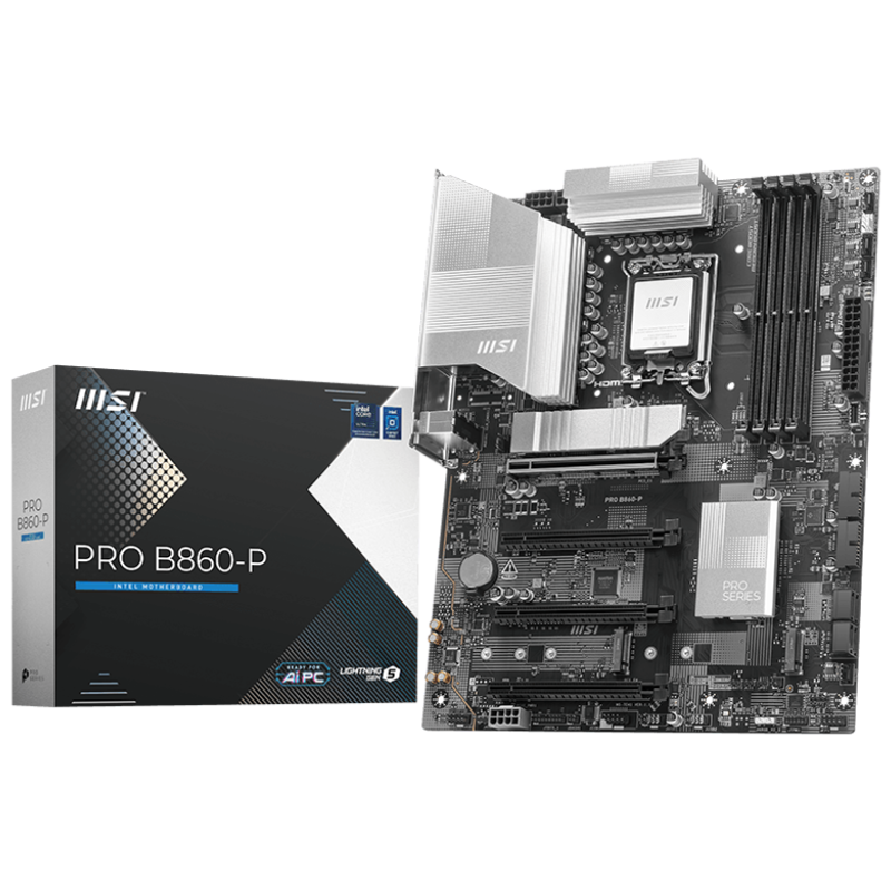 Материнская плата MSI PRO B860-P Soc-1851 Intel B860 4xDDR5 ATX AC`97 8ch(7.1) 5Gigabit RAID+HDMI+DP