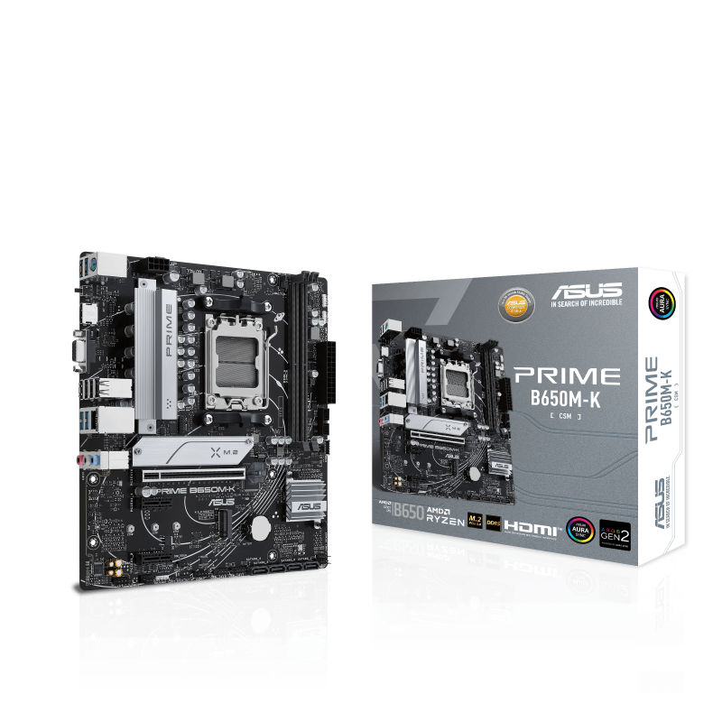Материнская плата ASUS PRIME B650M-K, Socket AM5, AMD B650, 2xDDR5, 4xSATA, 2xM.2, 1xPCIe 4.0 x16, 2