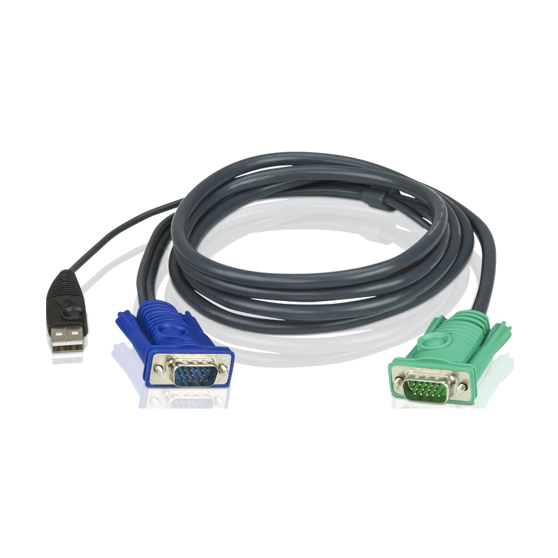 Кабель ATEN CABLE HD15M/USB A(M)--SPHD15M(G), 1.8m