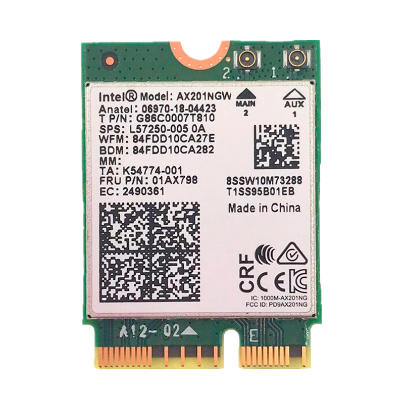 Адаптер беспроводной связи (Wi-Fi) Intel Адаптер Intel® Wi-Fi серии 6 AX201 (AX201.NGW) 2230, 2x2 AX