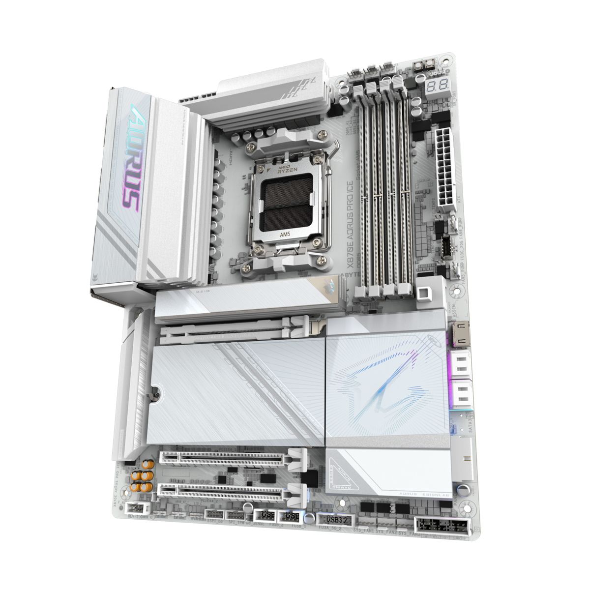 Материнская плата Gigabyte X870E AORUS PRO ICE Socket AM5 AMD X870E 4xDDR5 ATX AC`97 8ch(7.1) 2.5Gg 