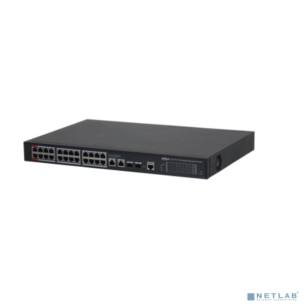 Коммутатор Dahua DH-S4228-24GT-240 (L2) 28x1Гбит/с 2SFP 24PoE 240W управляемый